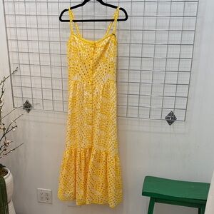Yellow Eyelet Women's Sundress